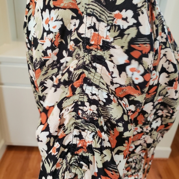 Free People Forget Me Not Fit & Flare Floral Mini Dress Charcoal - Picture 6 of 13